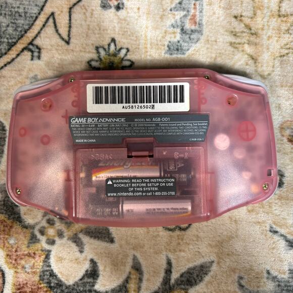 Nintendo Game Boy Advance Console - Clear Fuchsia Pink W/ Case & 4 Games - Picture 7 of 16